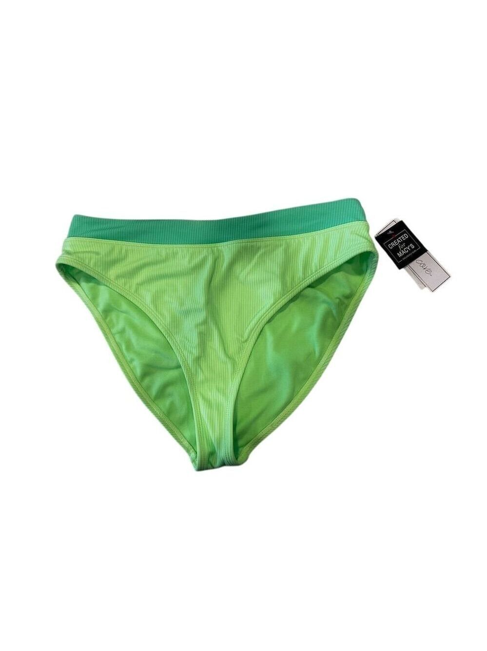 Salt & Cove Women's Hipster Bikini Bottom Green XL Ribbed Texture